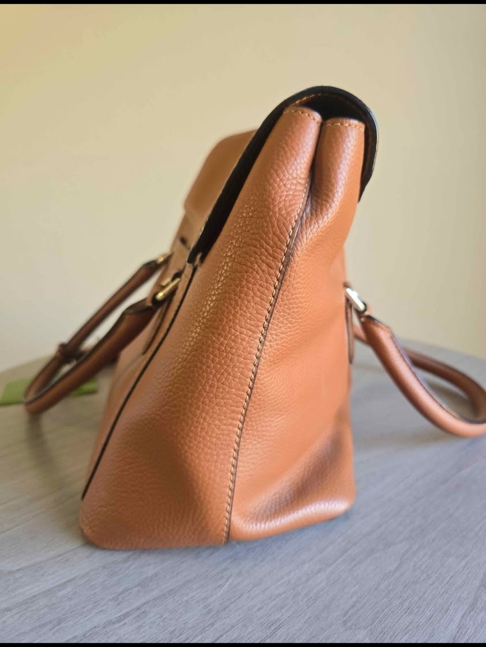 kate spade cognac brown leather satchel with tassel - Picture 6 of 7